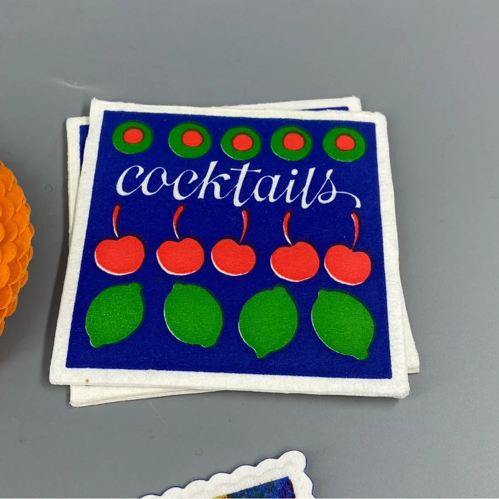 Vintage Paper Coasters MCM mushrooms, plaid, flower power! - Picture 5 of 12